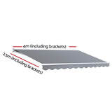 Instahut Retractable Folding Arm Awning Manual Sunshade 4Mx2.5M Pearl Grey