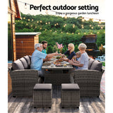 Outdoor Dining Set Wicker Table Chairs Setting 8 Seater
