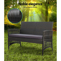 4PCS Outdoor Lounge Setting Sofa Set Patio Wicker Furniture Grey