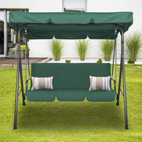 Milano Outdoor Swing Bench Seat Chair Canopy Furniture 3 Seater Garden Hammock - Dark Green