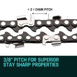 2 x 12 Baumr-AG Chainsaw Chain 12in Bar Spare Part Replacement Suits Pole Saws